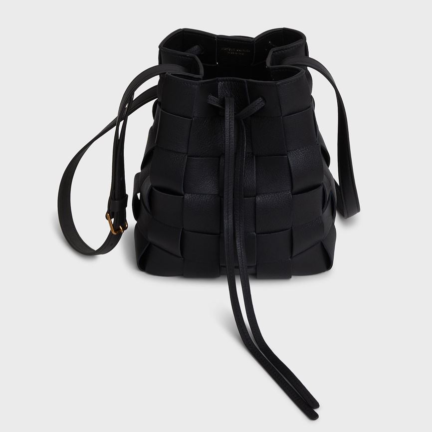 Women's Mansur Gavriel Upcycled Woven Mini Bucket Bags Black | AU 14M0HP